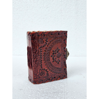 Mini journal en cuir avec pierres précieuses et serrure Vintage en relief à la main petit cahier journal pour écrire des croquis de voyage et des cadeaux