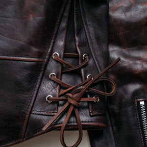 Chaqueta de Motociclista de Invierno Estilo CHiPs Personalizada para Hombre, Cuero de Caballo Curtido Vegetal de Grano Completo, Ecológica - Product Image 4