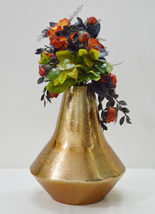 Jarrón de Flores Moderno y Elegante de Aluminio Premium con Textura Martillada en Tono Cobre, Estilo Único, Ideal para Bodas - Product Image 2
