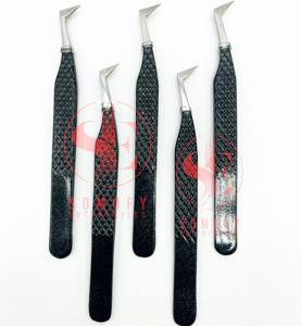 Pince à épiler à pointe en fibre d'extension de cils en acier inoxydable avec logo personnalisé Applicateur de beauté de marque privée - Product Image 6