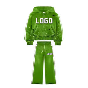 ชุดวอร์มผู้ชายแบบมีฮู้ด ระบายอากาศได้ดี สำหรับฤดูหนาว พร้อมโลโก้สั่งทำพิเศษ  ชุดแทรคสูทสีพื้น กางเกงทรงบาน  ชุดกีฬา ชุดออกกำลังกาย - Product Image 2