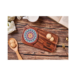 Plateau à thé et biscuits gravé, plateau à friandises en bois personnalisé, plateau à thé et biscuits, plateau à friandises en bois pour le café - Product Image 3