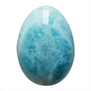 หินธรรมชาติ38กะรัต Larimar 3-21มม. ทรงวงรีตัด Cabochon ประโยชน์สูง pectolite stefilia ของหินอัญมณีปลาโลมาหลวม - Product Image 1
