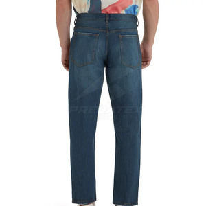 Jean en velours côtelé décontracté pour adulte, coupe droite, taille mi-haute, délavage moyen, respirant, 100 % coton de haute qualité - Product Image 3