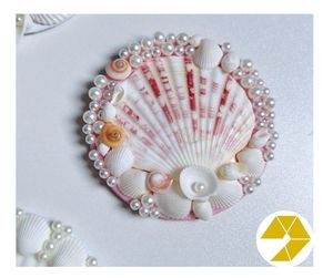 Miroir coquillage artisanal Vietnam coquillages naturels Mini miroir coquillage Portable pour décor de plage Chic côtier offre exclusive - Product Image 5