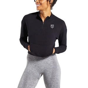 2025 Dames Haute Qualité Tricoté Formation Pull Crop Club Survêtement Veste avec Poche Avant - Product Image 5