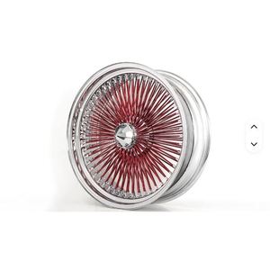 Nouvelles roues LAWirre de qualité 22x8, standard 150 rayons, chromées avec jantes rouges (4 pièces) - Product Image 1