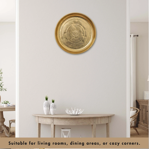 แผ่นตกแต่งสีทองที่งดงามและแกะสลักอย่างประณีตสำหรับแขวนผนังแสดงการออกแบบมันดาลาอย่างละเอียด - Product Image 6