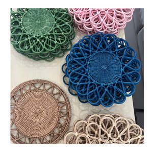 Handmade Eco Friendly Rattan Plate And Woven Rattan <b>Placemat</b> For Tea Time Dining Table And Kitchen Decoration - Product Image 6