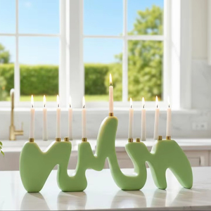 Hanukkah menorah เชิงเทียน9สาขา, เชิงเทียน hanukkiah แบบดั้งเดิมสำหรับงานเทศกาลไฟ Hanukkah - Product Image 6