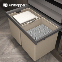 UNIHOPPER MONIKA2.0 Armoire de chambre à coucher avec panier à linge extractible, bac à vêtements, sac pour costumes, armoire de 600 à 1000 mm avec sac amovible
