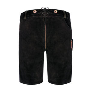 Custom Bavarian Leather <b>Shorts</b> For <b>Men</b> Traditional Authentic German Oktoberfest 2025 <b>Brown</b> Suede Lederhosen Outfit - Product Image 5