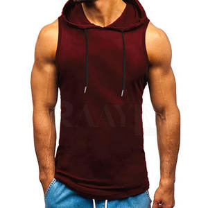 Respirant hommes entraînement à capuche débardeurs musculation Muscle coupé t-shirt sans manches Gym Hoodies - Product Image 1