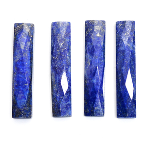 Lapis Lazuli Naturel 35x7mm baguette Rosecut Gemstone 13.25 Cts Iroc Ventes Pierre Lâche De Haute Qualité Afgani Lapis bar Cabine À Facettes - Product Image 1