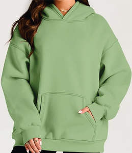 Jerseys de lana de gran tamaño de punto con estilo para mujer, elementos esenciales acogedores de otoño/invierno con sudaderas con capucha bordadas, sudaderas con logotipo frontal - Product Image 1