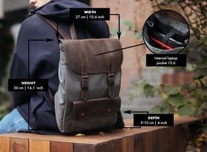 Mochila de Lona y Cuero de Lujo, Gran Capacidad, para Viajes al Aire Libre, Escuela, Portátil, Transpirable, Ecológica, Ligera, al por Mayor - Product Image 5