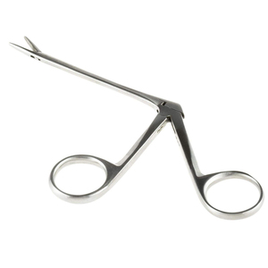 Pinces d'otologie professionnelles courbées droites micro-manuelles argentées haute performance, fabriquées par DARLEYS SURGICAL CO, certifiées CE Classe I - Product Image 1