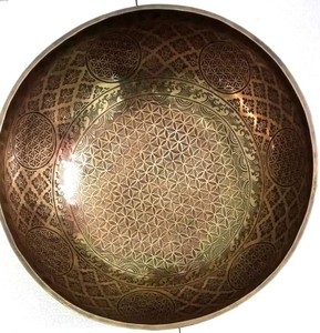 Bronze Copper Tin <b>Iron</b> Model <b>Crafts</b>-Sound Therapy Foot-Singing Bowls With Digital Etched Carving for Gifts - Product Image 4
