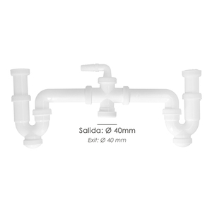 Sifón Doble con Conexión de 1 1/2'', Salida de 40 mm, Extensible - Product Image 4