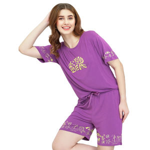 Conjunto de camiseta y pantalones cortos estampados de ajuste relajado de verano para mujer Conjunto combinado de algodón ligero Ropa de playa Conjunto doble de la mejor calidad - Product Image 6