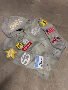 Sweat à capuche en molleton respirant écologique pour homme avec fermeture éclair, imprimé DTG personnalisé, lavage à l'acide, streetwear, strass brodés - Product Image 2