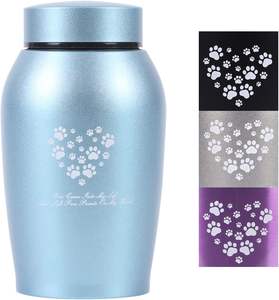 Aluminium Metal Keepsake <b>Urns</b> in Wooden Finished Brown Heart Shaped <b>Pet</b> <b>Urn</b> with Pawprints in Affordable Prices - Product Image 5