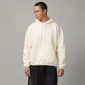2025 sweat à capuche lourd Streetwear personnalisé 100% coton goutte épaule plaine français éponge épais blanc surdimensionné à capuche pour hommes - Product Image 1