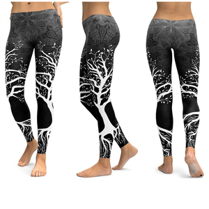 Leggings de yoga pour femmes, imprimés à carreaux, taille mi-haute, longueur intégrale, en Spandex/Nylon, couleurs et logo personnalisables, séchage rapide, respirants - Product Image 3