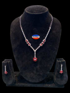 Premium AD <b>Diamond</b> <b>Necklace</b> & Earrings Set for Women Vintage Style High Quality Craftsmanship for Festive & Traditional Wear - Product Image 2