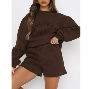 Conjunto de Sudadera de Invierno para Mujer de Alta Calidad, Chándal de Dos Piezas, 100% Algodón Felpa, OEM - Product Image 1