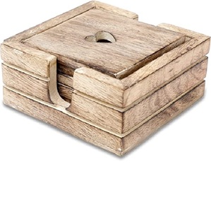 MS-posavasos decorativo de madera para cocina, juego de posavasos decorativo para mesa de té y café, 4 posavasos - Product Image 4