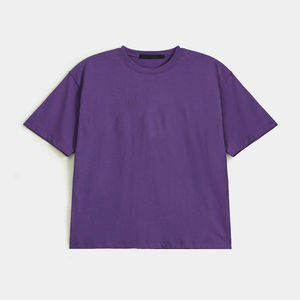 เสื้อยืดโอเวอร์ไซส์สำหรับผู้ชายผ้าฝ้ายแขนสั้นป้องกันการยับง่ายทรงบ็อกซี่ของ100% ระบายอากาศได้ดีดีไซน์พรีเมี่ยม - Product Image 5