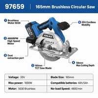 Scie circulaire sans fil 20V 165mm, outil de coupe pour le bois, scie électrique sans fil pour chantier