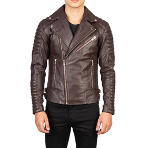 Chaqueta de piel de oveja genuina Chaquetas de cuero para hombre Chaqueta de cuero multicolor para hombre - Product Image 3