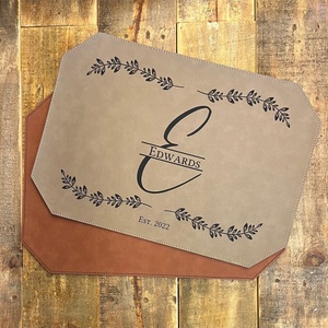 Mantel Individual de cuero PU irregular con logotipo de polipiel personalizado <span class=keywords><strong>para</strong></span> <span class=keywords><strong>mesa</strong></span> de comedor - Product Image 2