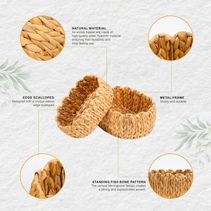 Paniers ovales en jacinthe d'eau pour l'organisation, panier de rangement fait à la main, vente en gros, écologique, fabriqué au Vietnam - Product Image 5