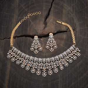 Zircon Necklace 182825 Elegant <b>Wedding</b> <b>Accessory</b> with Dazzling Zircon Stones - Product Image 1