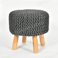 Pouf et banc ottoman modernes en bambou avec rangement rembourré en tissu pour usage hôtelier