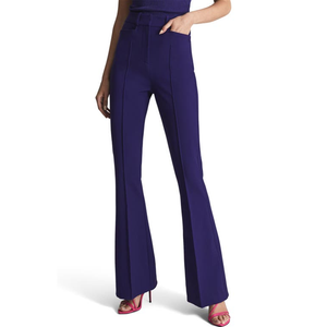 Pantaloni a Zampa d'Elefante a Vita Alta Reiss Dylan in Crepe Viola Taglia 14 US XL, Gamba Larga, Antipiega, Traspiranti, Effetto Stropicciato - Product Image 1