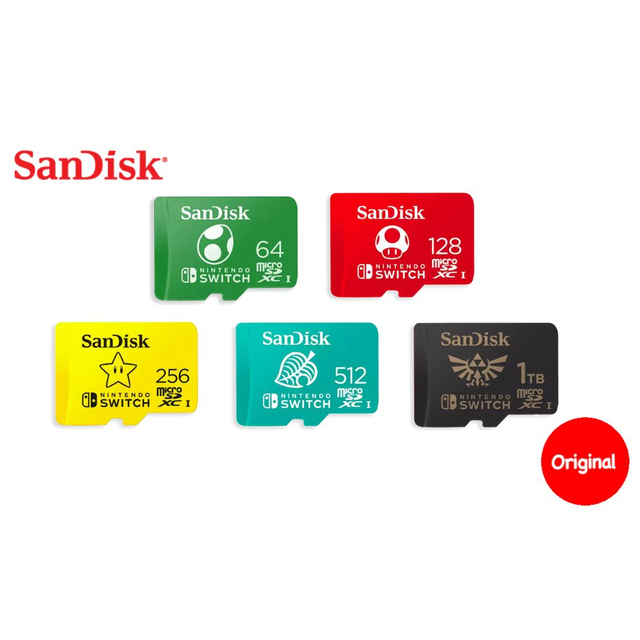 SDSQXAO Nintendo-Licensed Memory Cards for Nintendo Switch 64GB 128GB 256GB C10 U3