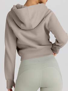 Sudadera Corta con Capucha para Mujer, Invierno, Cálida, de Felpa, Moderna, Informal, para Clima Frío, con Cierre - Product Image 2