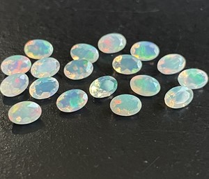 Natural Ethiopian Opal Oval Cut 3x5mm Faceted - Superb Multifire Quality Opal Oval Faceted Cut - Product Image 5