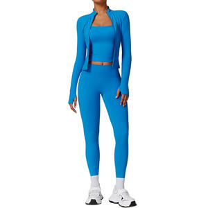 Pantalones de yoga personalizados de fábrica OEM, pantalones deportivos de algodón de 3 piezas para mujer, pantalones de chándal acampanados con cordón y bolsillo lateral al por mayor - Product Image 3