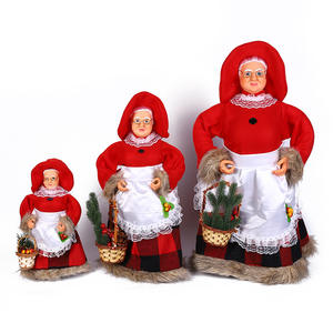Venta al por mayor Sra. Santa <span class=keywords><strong>Claus</strong></span> de pie con cesta figura de Navidad decoración Figura 30cm/45cm/60cm muñeco de Papá Noel - Product Image 1