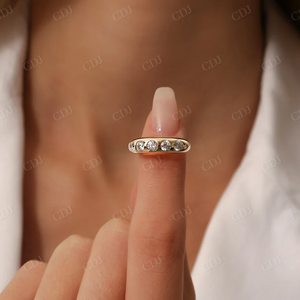 Anillo de Boda Grueso de Oro Sólido de 14k con Diamante Cultivado en Laboratorio de Lujo, Estilo Gitano Clásico, 0.90CTW, Certificado IGI, Apilable, para Mujer - Product Image 4