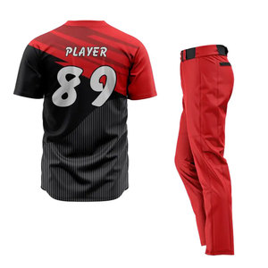 Ensemble de maillot de baseball unisexe blanc avec pantalon noir, manches courtes, boutons sur le devant, coupe classique, 100% polyester, protection UV, toutes saisons - Product Image 5
