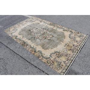 Vintage Rug, 5.3x8.9 ft Turkish Rug, <b>Brown</b> Southwestern <b>Wool</b> Rug - Product Image 2