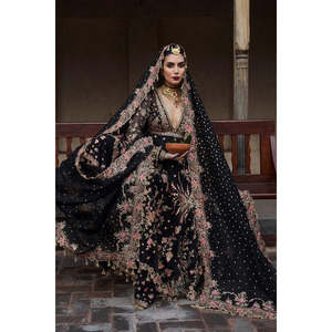 Hussain Rehar Edición de Lujo Formal '25-PATHAAR TC-1355 Vestido Anarkali Lehenga Choli de Seda, Salwar Sari Pakistaní - Product Image 5