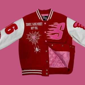 Distressed Embroidery Varsity <b>Jacket</b> for <b>Men</b> <b>White</b> and Blue College Basketball Winter Leather <b>Jacket</b> with Letter Pattern - Product Image 5