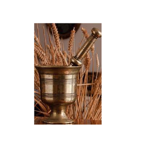 Vente en gros, mortier et pilon en laiton, outil de cuisine antique, pierre de granit, mortier et pilon à usage manuel - Product Image 2